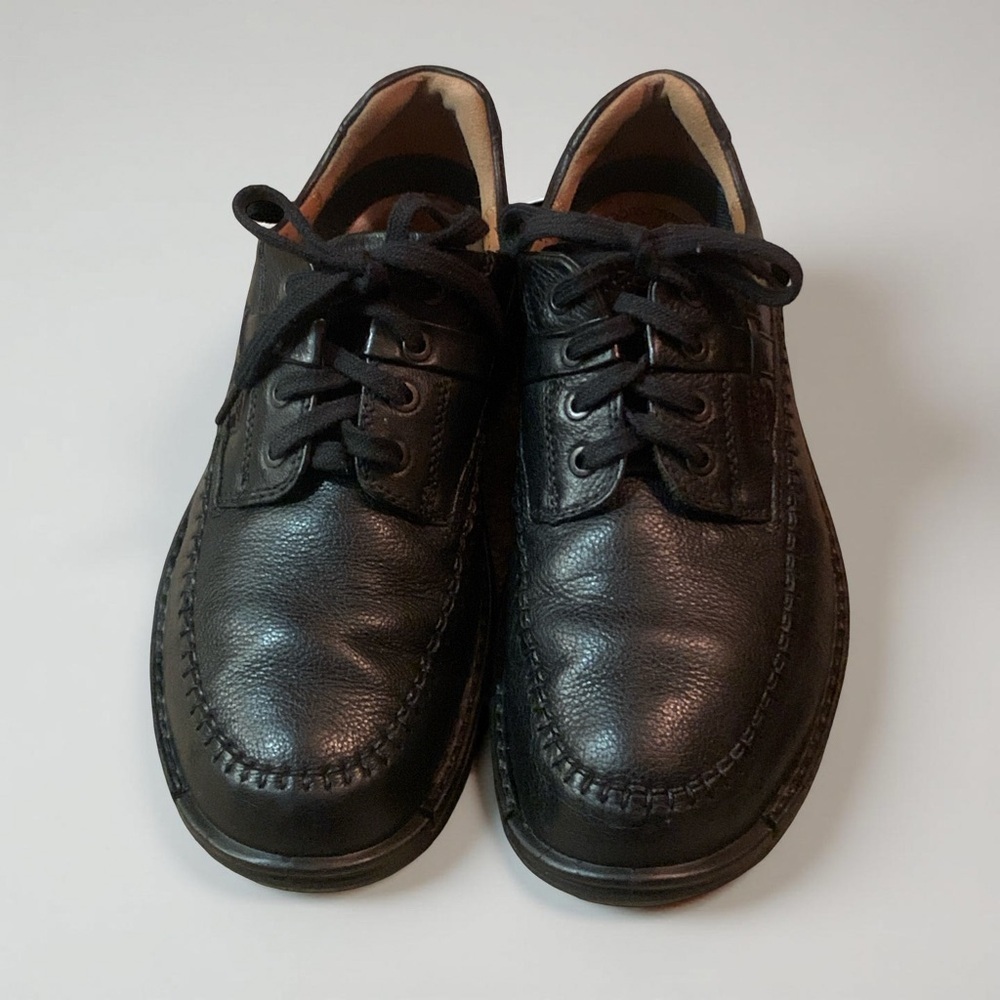 Ecco Fusion Shoes Mens 8 EU 42 Black Leather Lace Up Casual Office